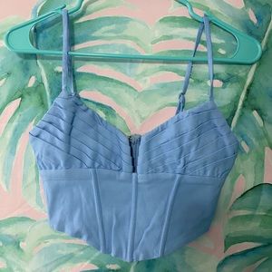 Princess Polly Cropped Jorja Top in Blue, US size 4